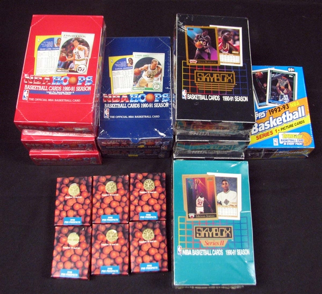 1990s Topps, Hoops, Star Pics and Skybox Basketball Unopened Wax Box and Complete Set Group of (16)