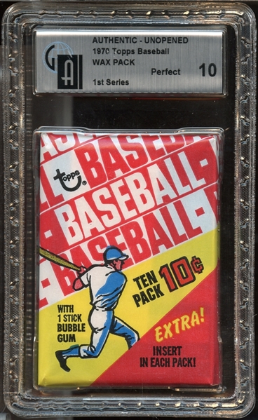 1970 Topps Baseball Wax Pack GAI 10 PERFECT