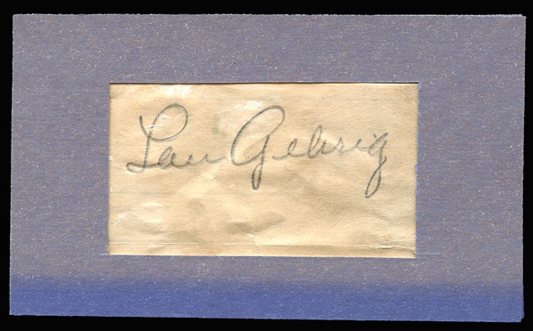 Lou Gehrig Cut Signature