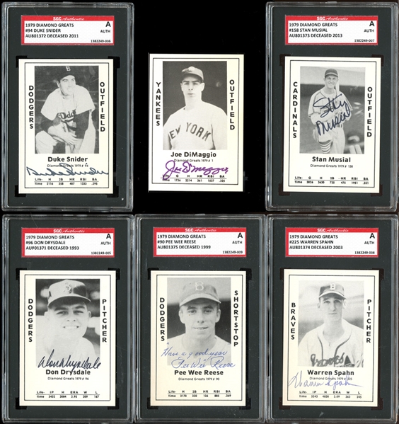 1979 Diamond Greats Nearly Completely Autographed Group (217/221)