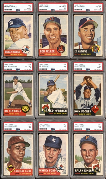 1953 Topps Near-Complete Set (270/274) with PSA Graded Plus Extras