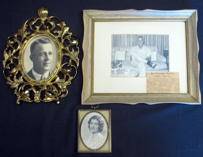 Group of (3) Framed Personal Photographs of Jim Bottomley and Wife