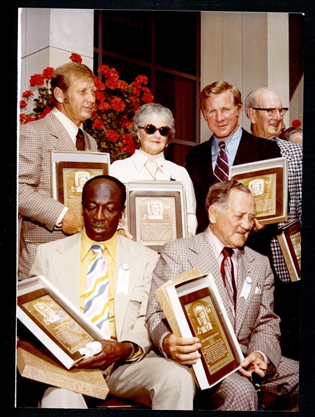 1974 Hall of Fame Induction Ceremony Photograph Featuring Mantle, Bell, Conlon, Ford, and Mrs. Jim Bottomley