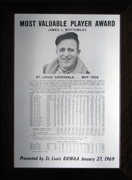 James L. Bottomley 1928 MVP Award Presented by BBWAA 1969
