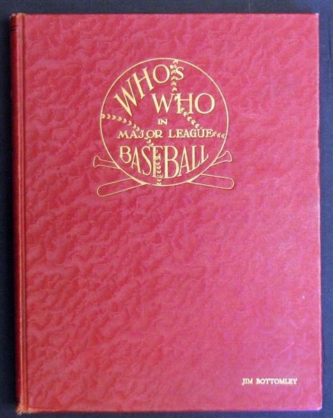 Jim Bottomleys 1933 Whos Who in Baseball Hardcover Book