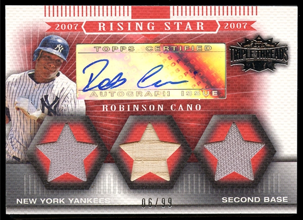 2007 Topps Triple Threads Robinson Cano Autographed Card