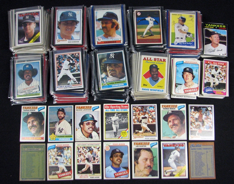 1971-2002 Exceptionally Large New York Yankee Collection of Approximately (400) Cards