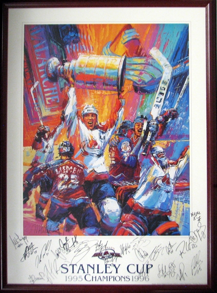 1995 Colorado Avalanche Stanley Cup Champions Team-Signed Photo with (22) Signatures