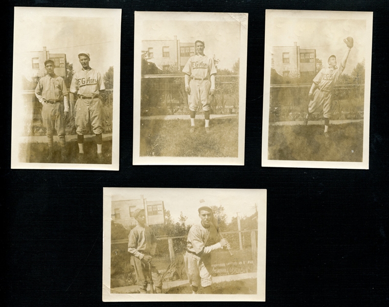 Jim Bottomley In Semipro Uniform Group of (4) Original Type I Photographs