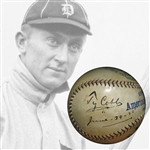 Ty Cobb Single-Signed OAL (Johnson) Ball Dated In His Hand PSA/DNA 