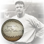 Spectacular Christy Mathewson Single-Signed ONL Ball JSA and Beckett-The Finest Single-Signed Mathewson Ball Known to Exist!