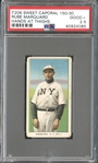 1909-11 T206 Sweet Caporal 150/30 Rube Marquard, Hands at Thighs PSA 2.5 GOOD+