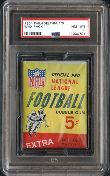 1964 Philadelphia Football Wax Pack PSA 8 NM/MT