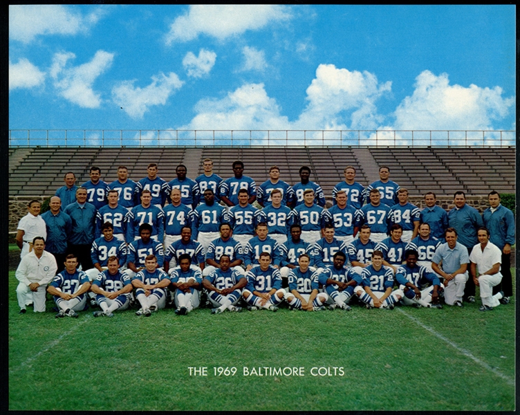 1969 Baltimore Colts Team Photo Group of (35) With Original Mailer Envelopes and Additonal Mailers