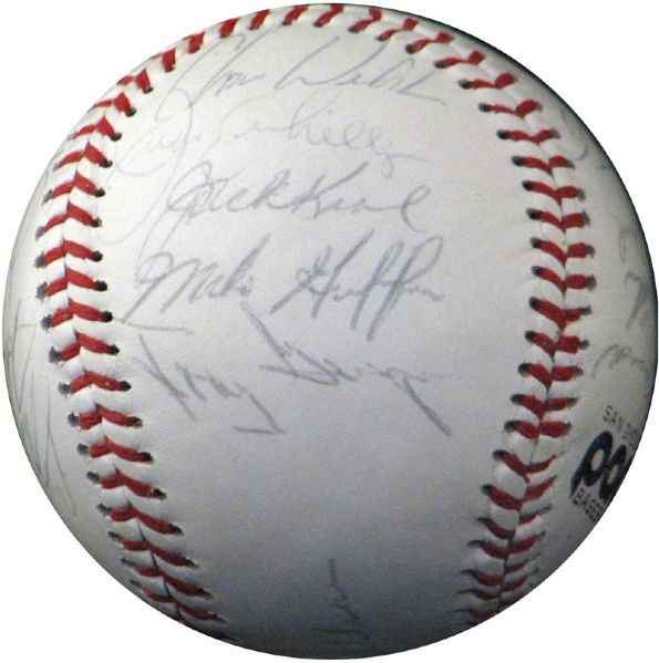 1983 San Diego Padres Team-Signed Baseball with (20) Signatures Featuring Rookie Tony Gwynn