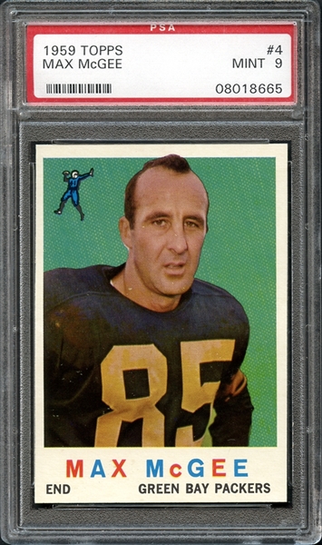 1959 Topps #4 Max McGee PSA 9 MINT