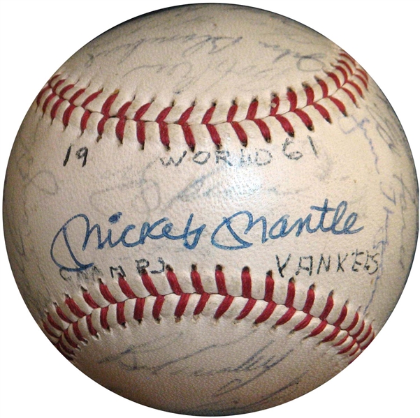 1961 New York Yankees World Champions Team-Signed OAL (Cronin) Ball with (30) Signatures Featuring Mantle and Maris