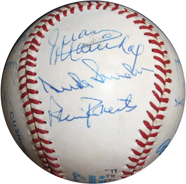Hall of Fame Multi-Signed OAL (Brown) Ball with (13) Signatures