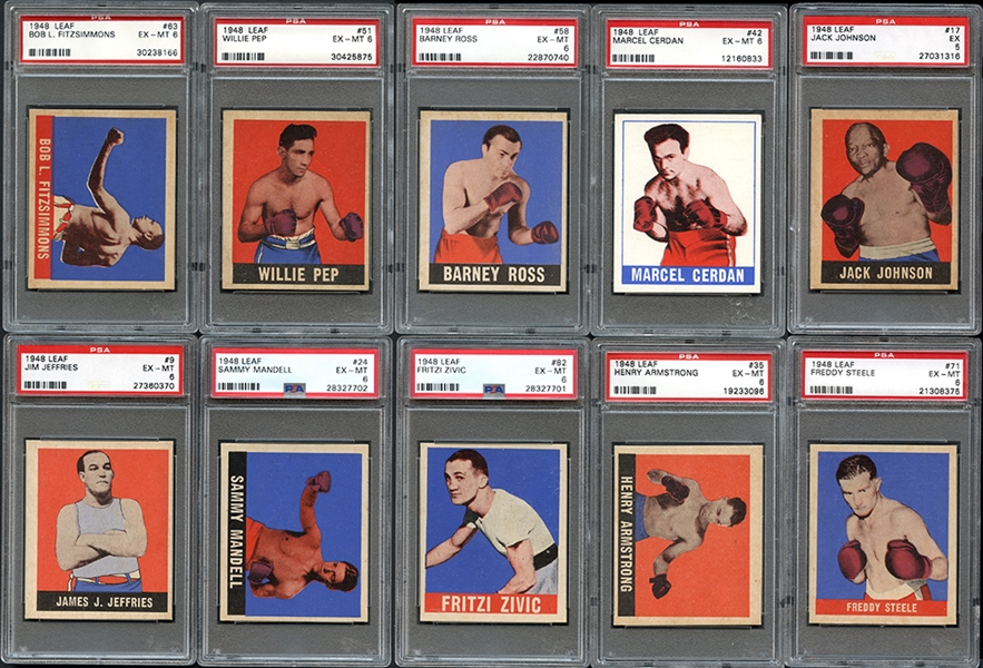 1948 Leaf Boxing Group of (10) All PSA Graded