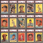 1958 Topps Baseball Autographed Near-Complete Set of (442/494) All PSA/DNA Encapsulated