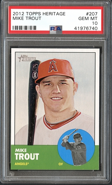 2012 Topps Heritage #207 Mike Trout PSA 10 GEM MINT
