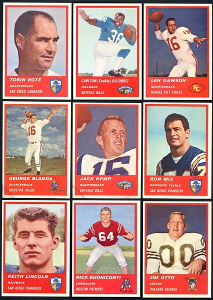 1963 Fleer Football Complete Set with Checklist Plus Extras