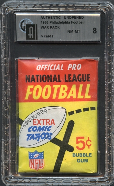 1966 Philadelphia Football Wax Pack GAI 8 NM/MT