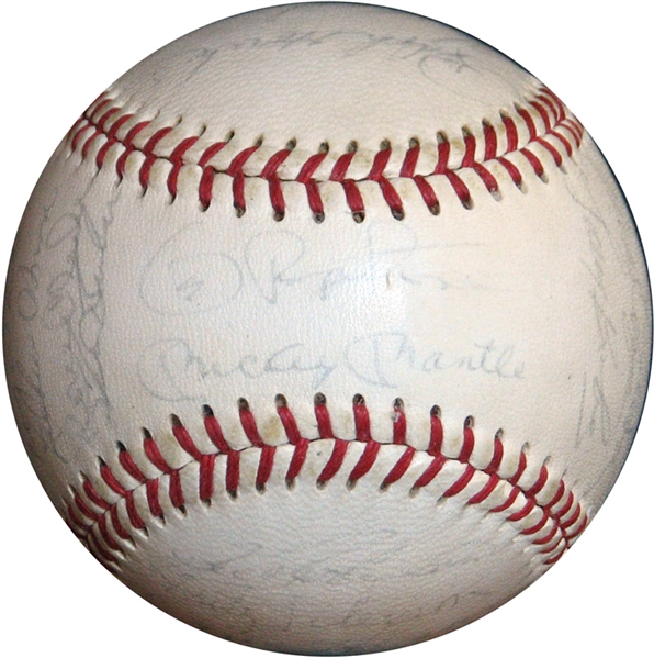 1967 New York Yankees Team-Signed OAL (Cronin) Ball with (29) Signatures Featuring Mantle