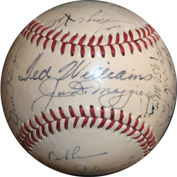 1951 American League All Stars Multi-Signed OAL (Harridge) Ball with (23) Signatures Featuring Williams and DiMaggio
