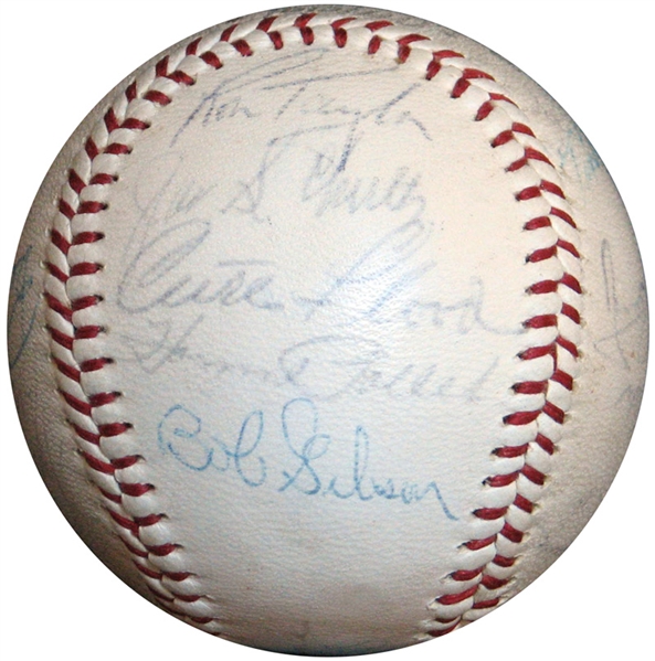 1964 St. Louis Cardinals World Champions Team-Signed ONL (Giles) Ball with (23) Signatures Featuring Gibson, Musial and Brock
