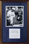 Jimmie Foxx Signed Cut Signature - Signed 6 Days Before His Passing