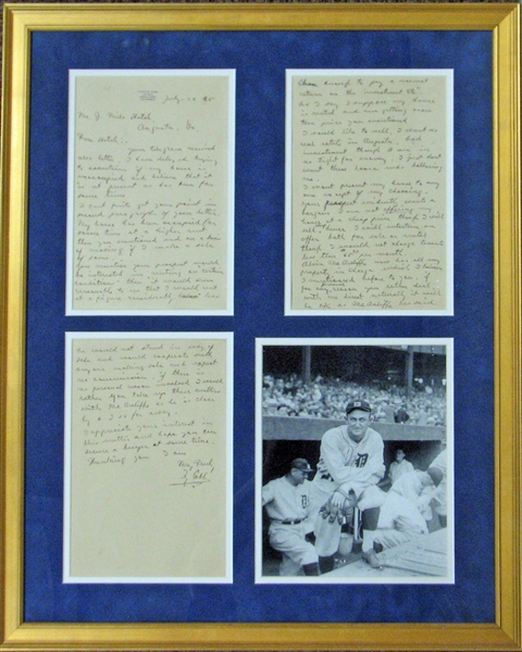 Ty Cobb Handwritten and Signed Three-Page Letter