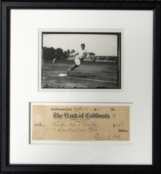 Ty Cobb Signed and Cancelled Bank Check