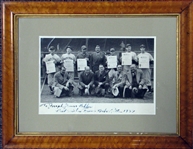 Babe Ruth Signed and Inscribed 1937 "All America" Award Photograph with Lou Gehrig and Joe DiMaggio