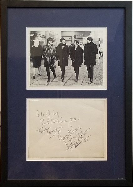 Spectacular 1963 The Beatles Signed Photograph with All Four Members
