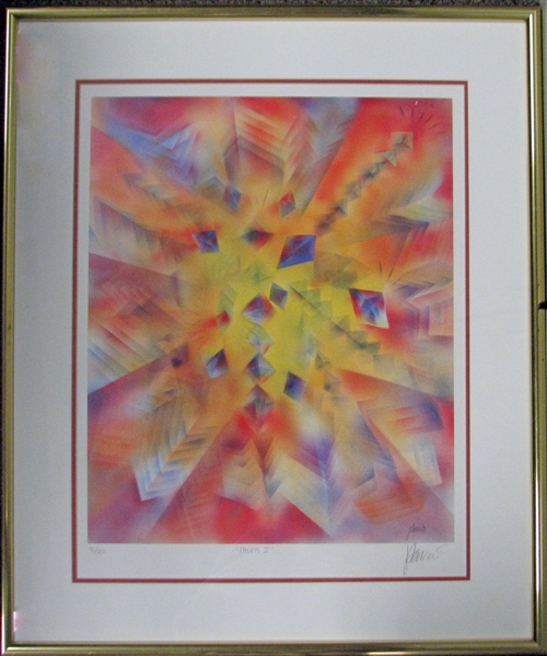 Jerry Garcia Signed "Facets II" Offset Lithograph  46/500 ( J. Garcia 1991)