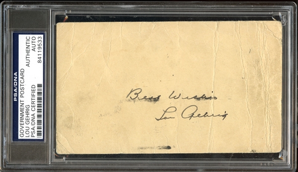 Lou Gehrig Signed 1938 GPC JSA and PSA/DNA