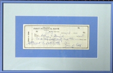 Ty Cobb Signed and Cancelled Bank Check