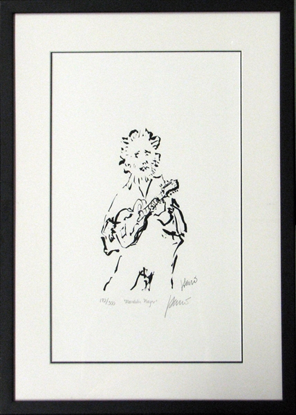 Jerry Garcia Signed "Mandolin Player" Lithographic Print 172/300 (J. Garcia 1991)