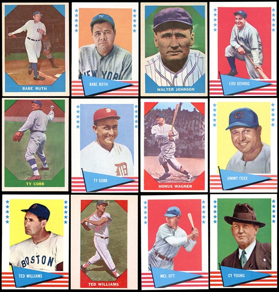 1960-61 Fleer Baseball All-Time Greats Complete Set Run (Two Complete Sets)