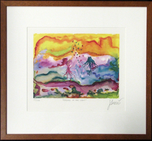 Jerry Garcia Signed "Feeding in the Light" Offset Lithography 59/500 (J. Garcia 1990)