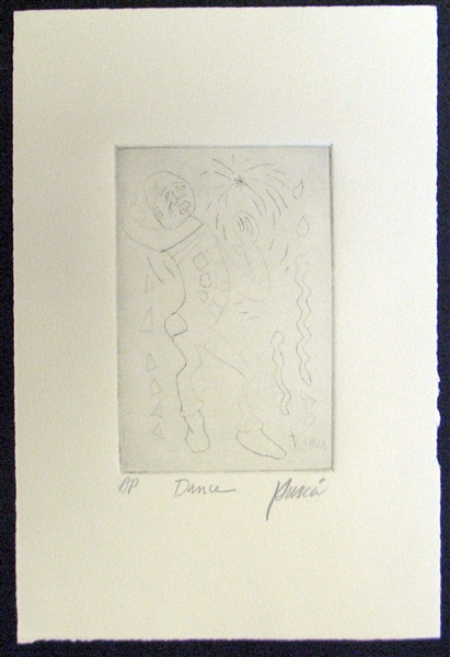 Jerry Garcia Signed "Dance" Plate Etching Artists Proof (J. Garcia c. 1991)