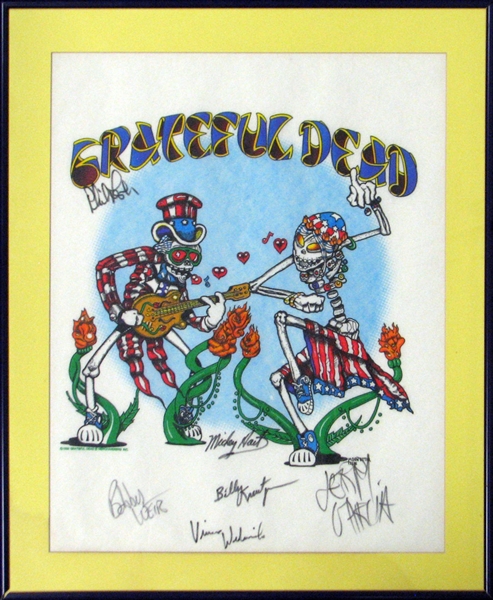 Grateful Dead Multi-Signed T-Shirt with (6) Signatures PSA/DNA