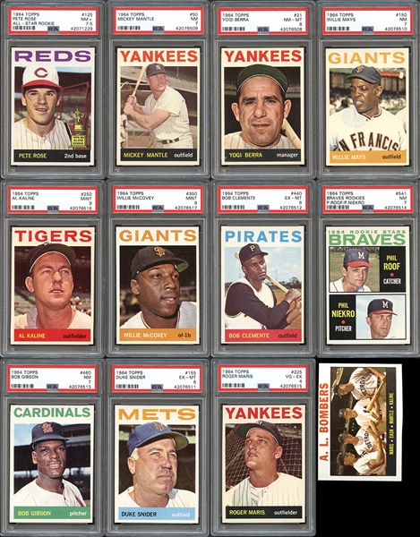 1964 Topps Baseball Complete Set with PSA Graded Stars 