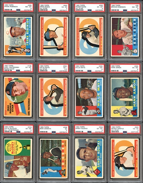 1960 Topps Baseball Complete Set with PSA Graded Stars 