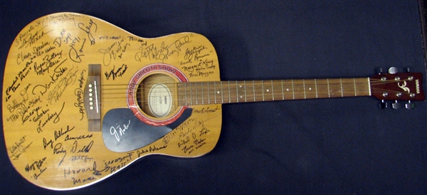 Andy Griffith Show Cast-Signed Guitar with (32) Signatures and Andy Griffith Cut Signature