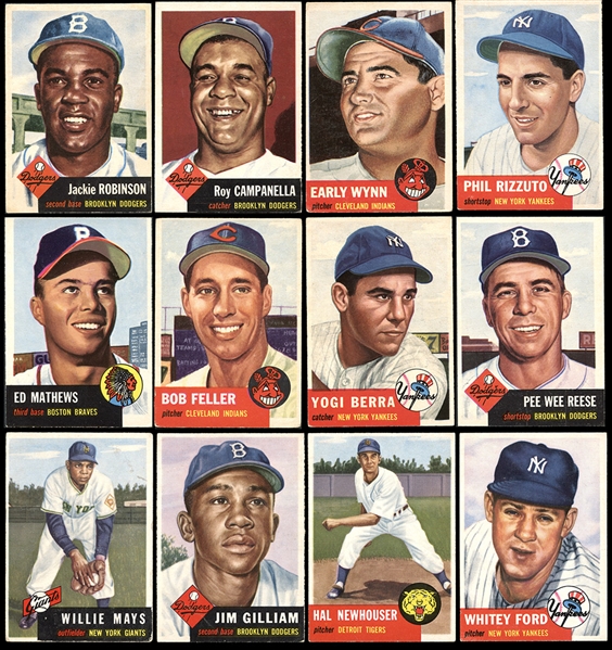 1953 Topps Near Complete Set (272/274) Minus Mantle, Paige