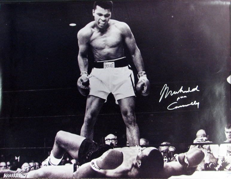 Muhammad Ali Signed Supersized 40" x 30" Photo Over Sonny Liston With "AKA Cassius Clay" JSA
