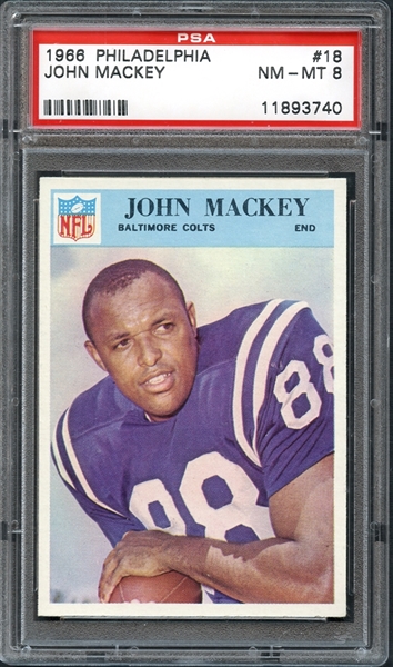 1966 Philadelphia #18 John Mackey PSA 8 NM/MT