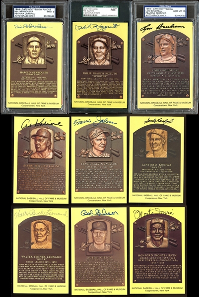 1964-Date Yellow HOF Plaque and Perez-Steele Postcard Group of (73)